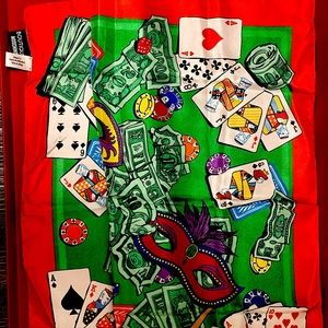 Moschino Boutique Square Silk Scarf Playing Cards